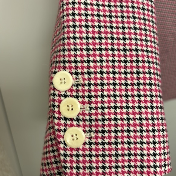 Maje Pink Checked Straight Double-Breasted Blazer - Picture 5 of 5
